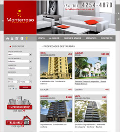 Diseo de Paginas Web Autoadministrable para Inmobiliaria Monterroso de Quilmes, Buenos Aires, Argentina.