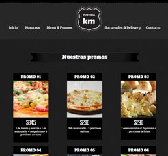 ReDiseo Web para Pizzeria KM con sucursales en Villa Bosch, Caseros, Martn Coronado y Ciudad Jardn, 3 de Febrero, Buenos Aires, Argentina. Delivery de Pizzas y Empanadas