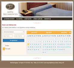 ReDiseo de Paginas Web para Hotel Tres Sargentos con pedidos de reservas on-line. Hotel de Capital Federal